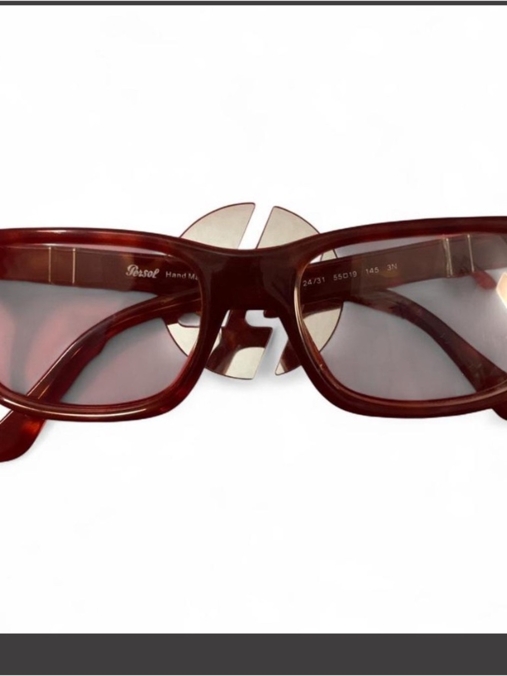 Persol Deep Brown Rectangular Sunglasses